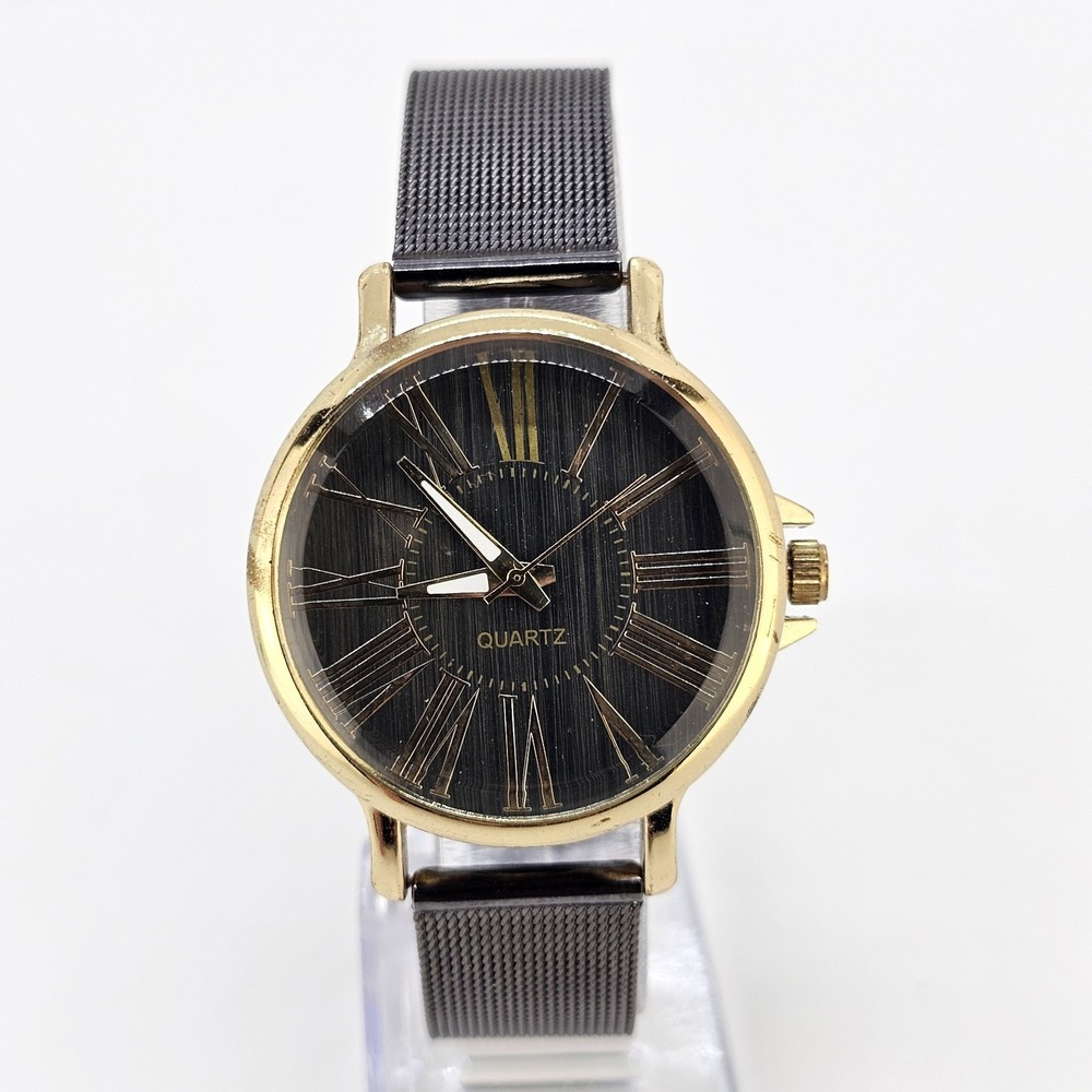 Women's Analog Watch 36MM Dark Brown Dial Dark Brown Mesh Bands NEW Battery